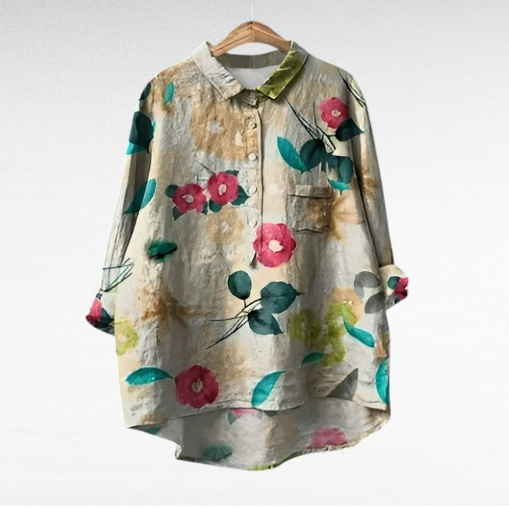 Camille | Elegant Linen Summer Blouse
