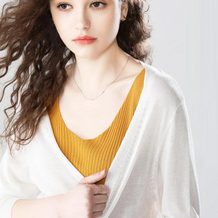 Chelsea | Women’s Longline Knit Cardigan with Scarf