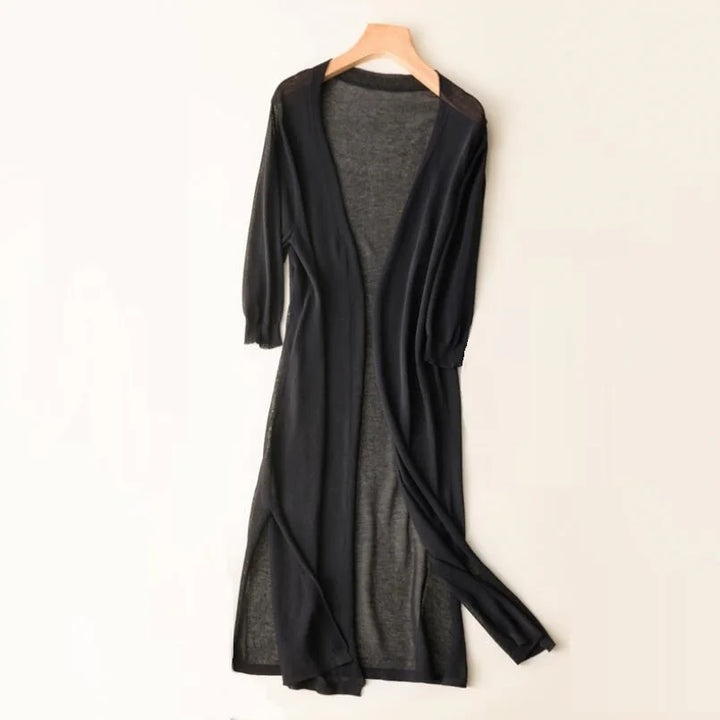Chelsea | Women’s Longline Knit Cardigan with Scarf