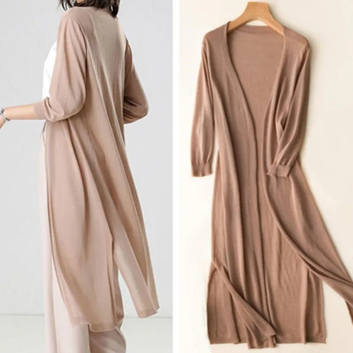 Chelsea | Women’s Longline Knit Cardigan with Scarf
