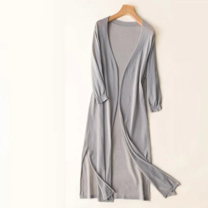 Chelsea | Women’s Longline Knit Cardigan with Scarf