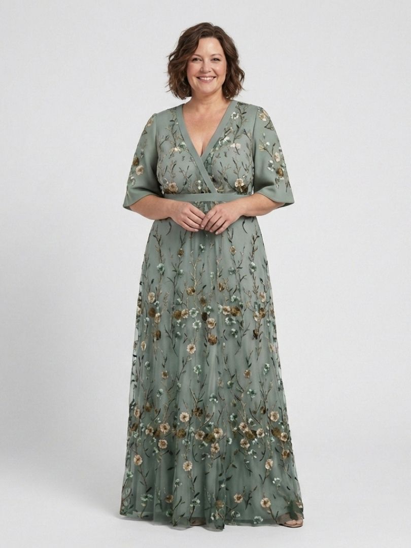 Whitmore Dublin | Floral V Neck Short Sleeve Maxi Dress