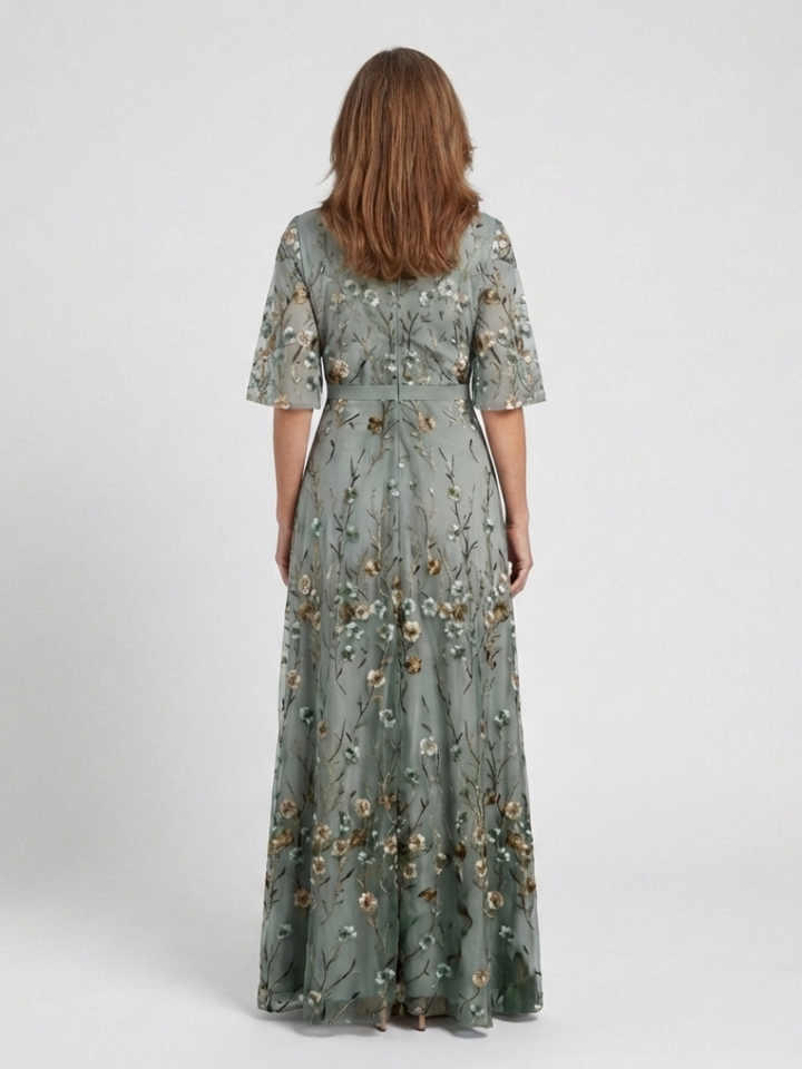 Whitmore Dublin | Floral V Neck Short Sleeve Maxi Dress