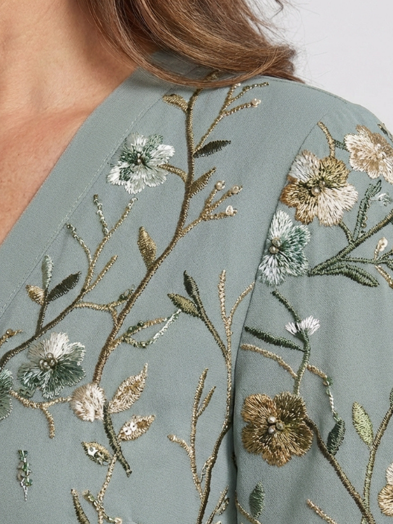 Whitmore Dublin | Floral V Neck Short Sleeve Maxi Dress