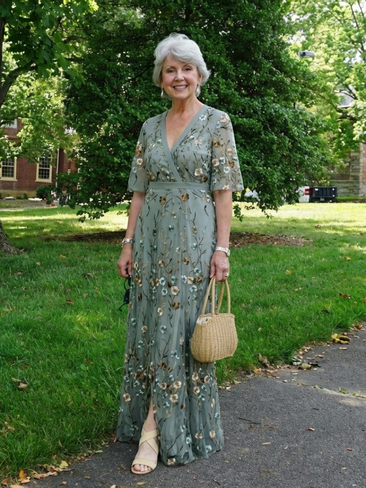 Whitmore Dublin | Floral V Neck Short Sleeve Maxi Dress